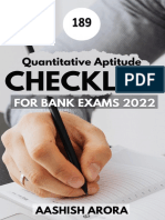 Quant Checklist 189 PDF 2022 by Aashish Arora