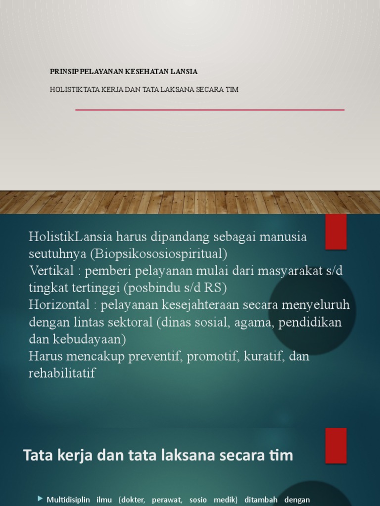 Pelayanan Kesehatan Holistik Lansia | PDF | Pengembangan Diri ...