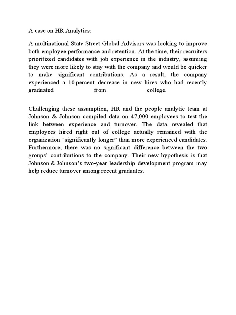 A Case On HR Analytics | PDF | Finance & Money Management
