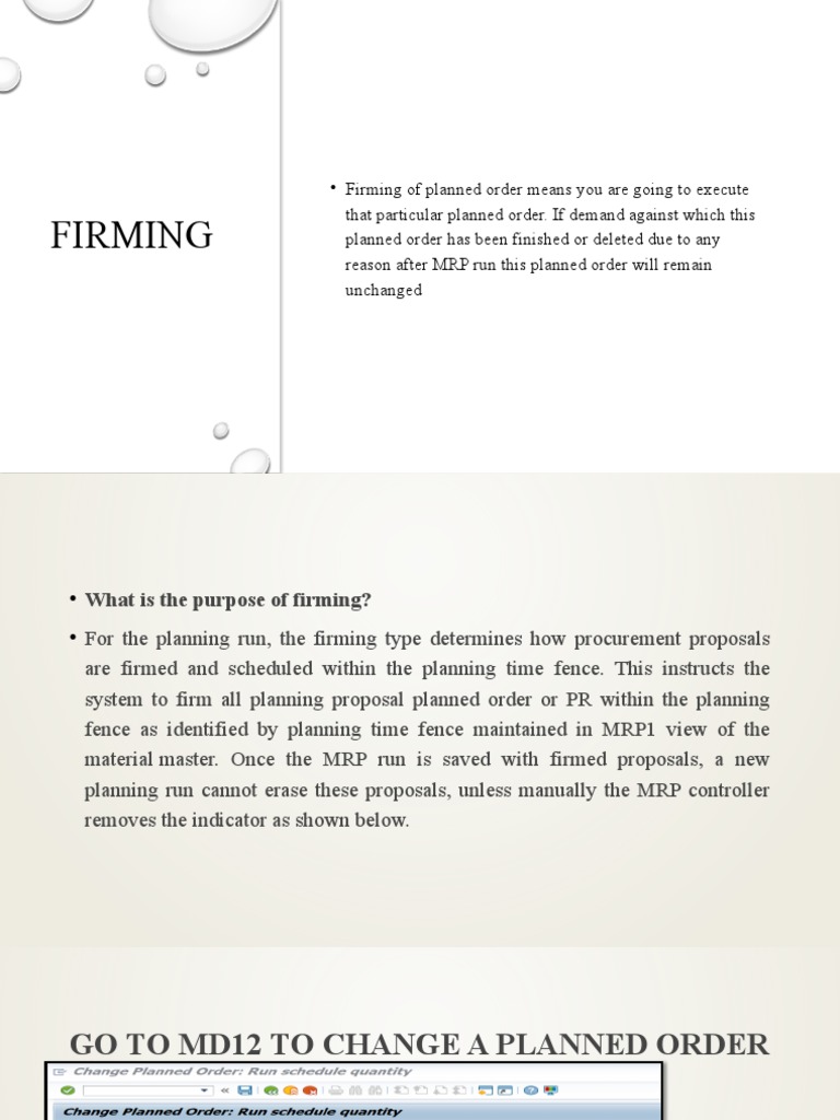 Firming and Planning Time Fence PDF Computing Computer Science