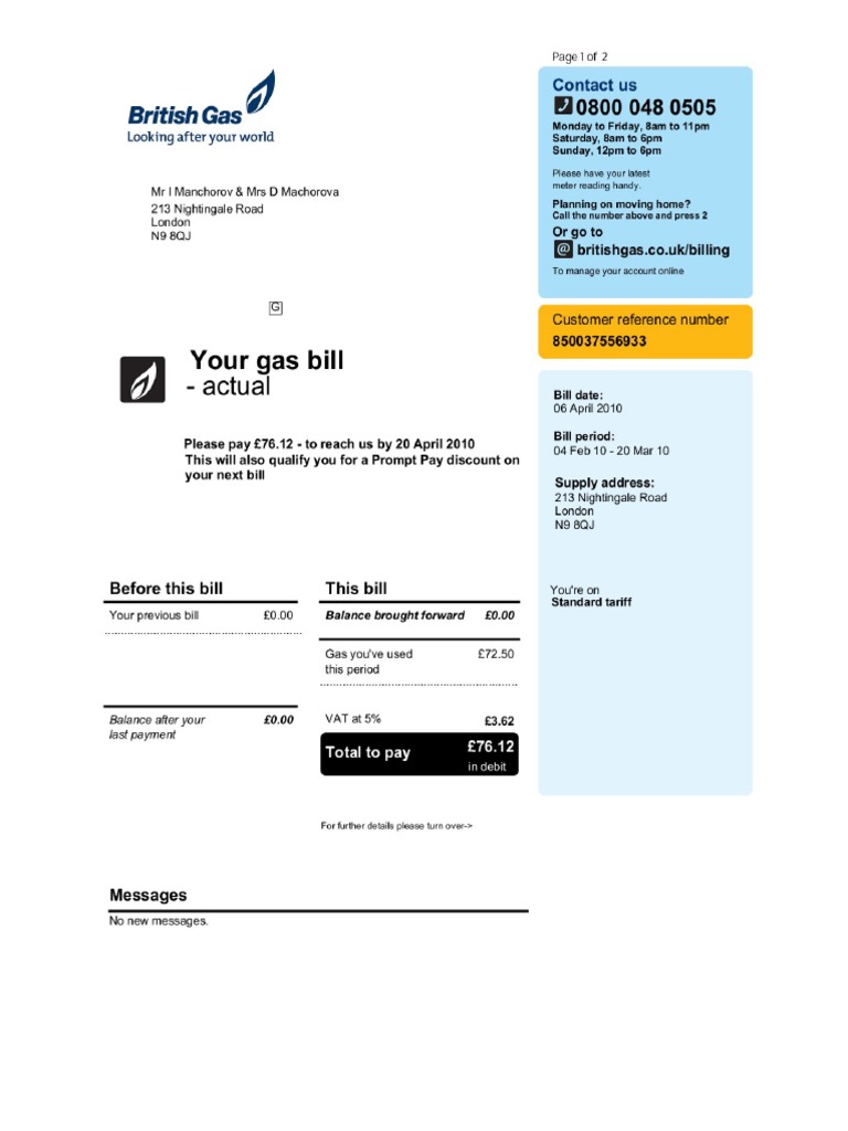 British Gas Bill Pages 12 Flip PDF Download FlipHTML5 PDF