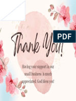 Pink Watercolor Thank You Card