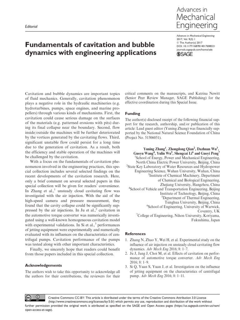 Fundamentals of Cavitation and Bubble Dynamics Wit | PDF | Engineering ...