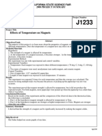 Effects of Temperature On Magnets: 2008 Project Summary