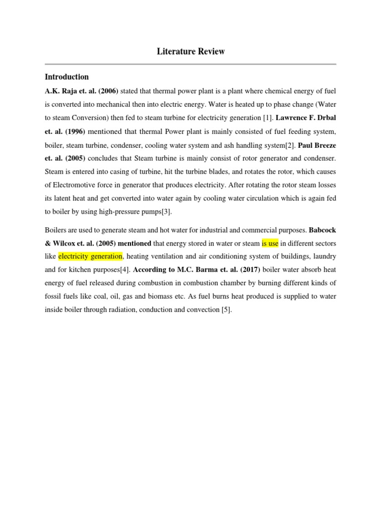 Literature Review Final | PDF | Boiler | Combustion