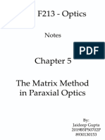 Chapter 5 - The Matrix Method in Paraxial Optics