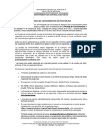 INSTRUCCIONES PARA PRUEBA DE CONOCIMIENTOS - Ingreso 2023