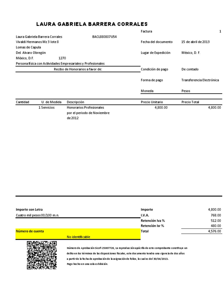 Recibo de Honorarios | PDF | Pagos | Dinero