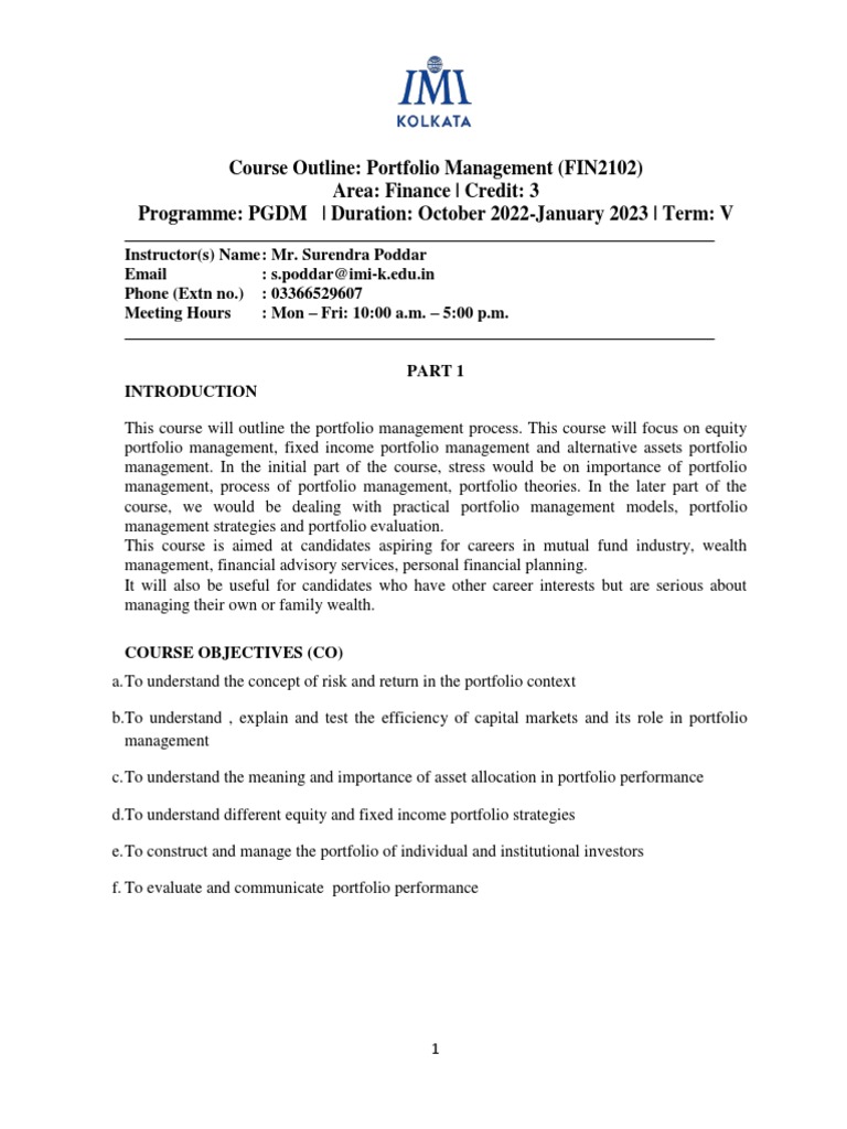 course-outline-portfolio-management-pdf-investment-fund