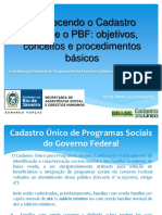 Apresentação - Conhecendo o Cadastro Único e o PBF