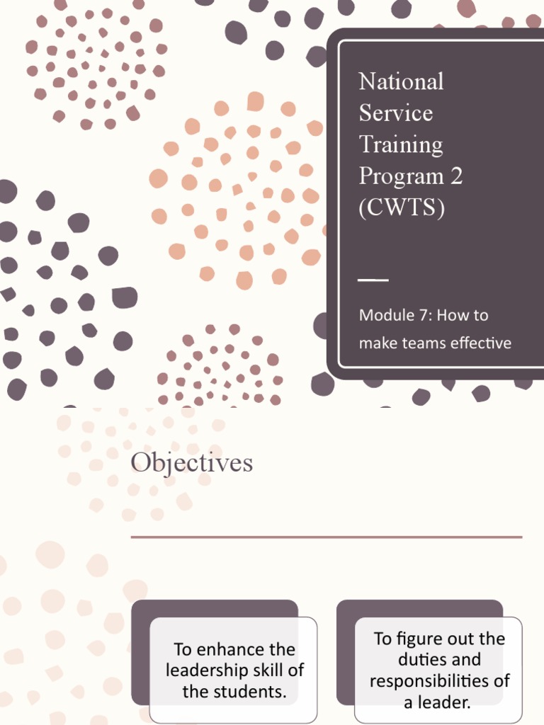 Module+7 +NSTP+2 How+to+Make+Teams+Effective | PDF | Experience ...