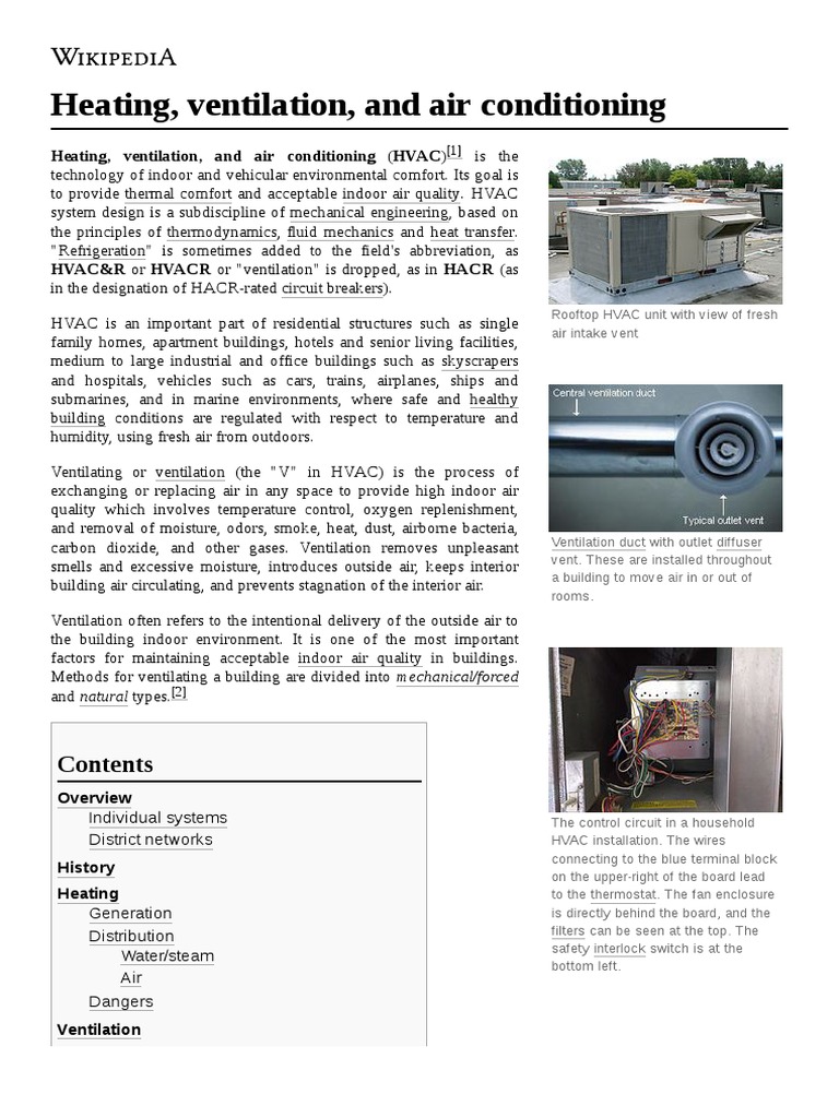 Heating, Ventilation, and Air Conditioning | PDF | Heat Exchanger | Air ...