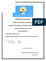 Engine Stand Internship Report Summary