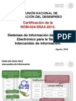 Certificación de La NOM-024-SSA3-2012.: 1 Reunión Nacional de Evaluación Del Desempeño