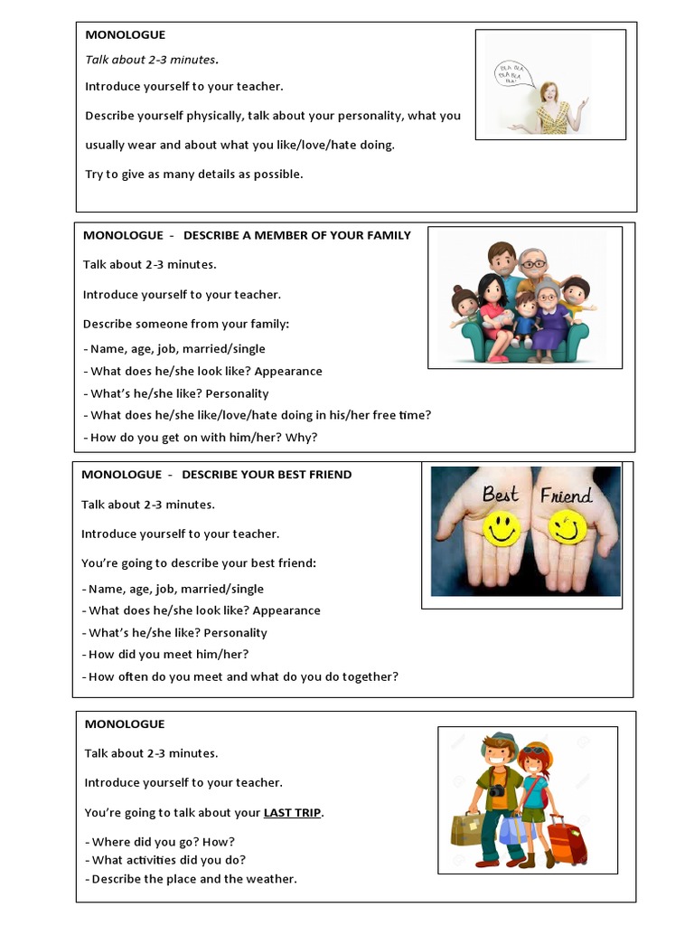 A2 Monologues And Dialogues PDF Workweek And Weekend