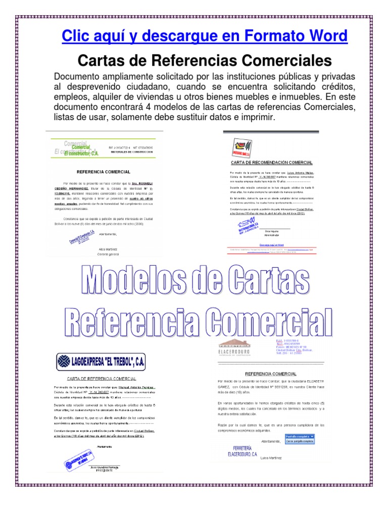 MODELO CARTA DE RECOMENDACION COMERCIAL