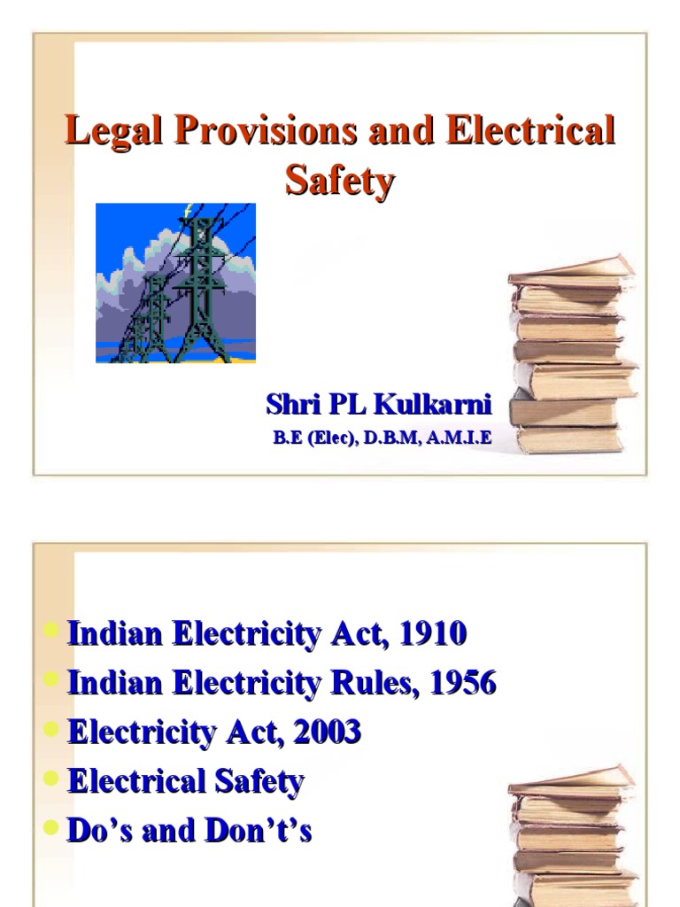 Legal Provision and Electrical Safety PDF High Voltage Electrical