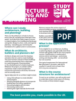 Study Uk Architecture Building and Planning Subject Fact Sheet A4 Portrait