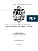 Las Conferencias Mundiales Sobre Los Objetivos de Desarrollo Sostenible. ODS. Historia y Desarrollo.