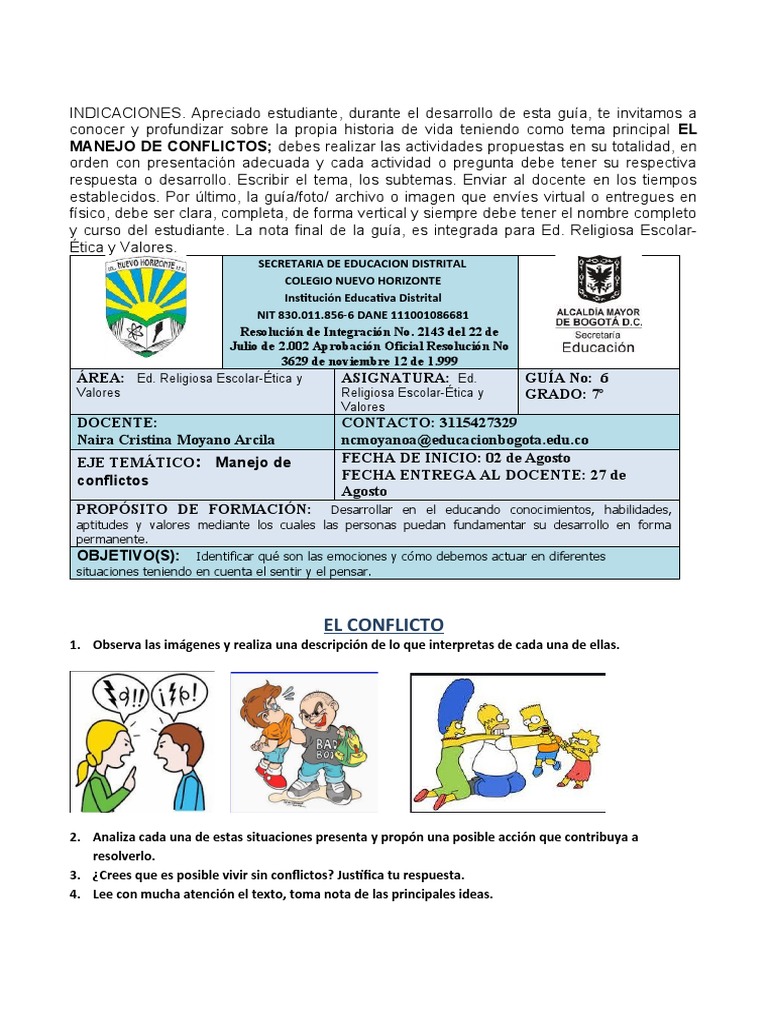 Manejo de Emociones y Conflictos | PDF | Conflicto (proceso) | Violencia