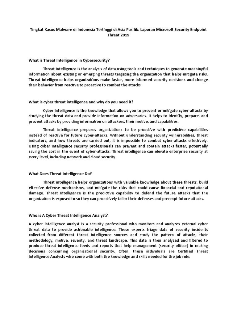 Cyber Threat Intel for Security Pros | PDF | Computer Security | Security