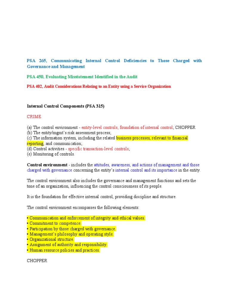 PSA Discussion and Question From Sir JRM | PDF | Internal Control ...