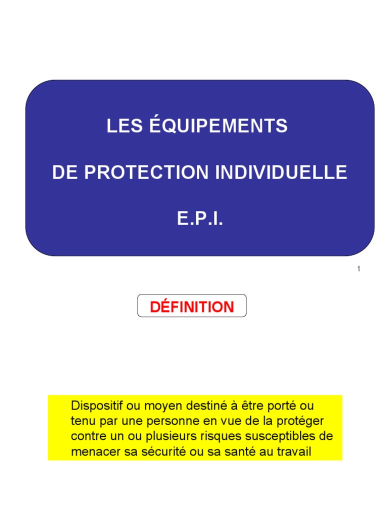 Définition et Utilisation des EPI | PDF | Ordinateurs