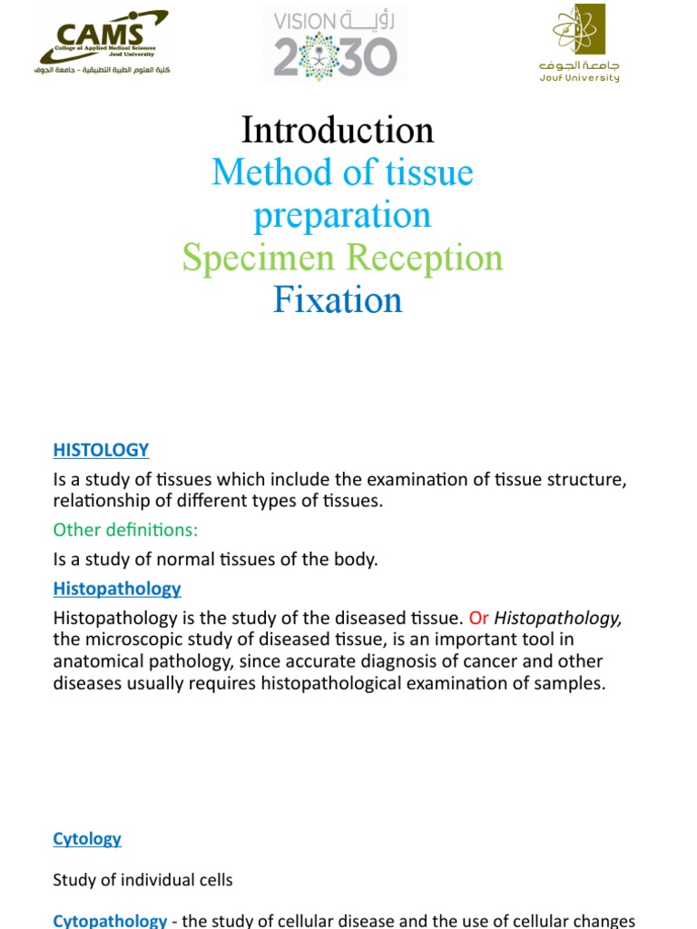 Lectures No 4 Introduction & Method of Tissue Preparation & Specimen