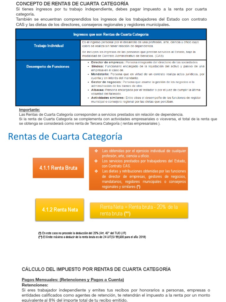 Rentas de 4ta y 5ta Categoria | PDF | Impuesto sobre la renta | Salario