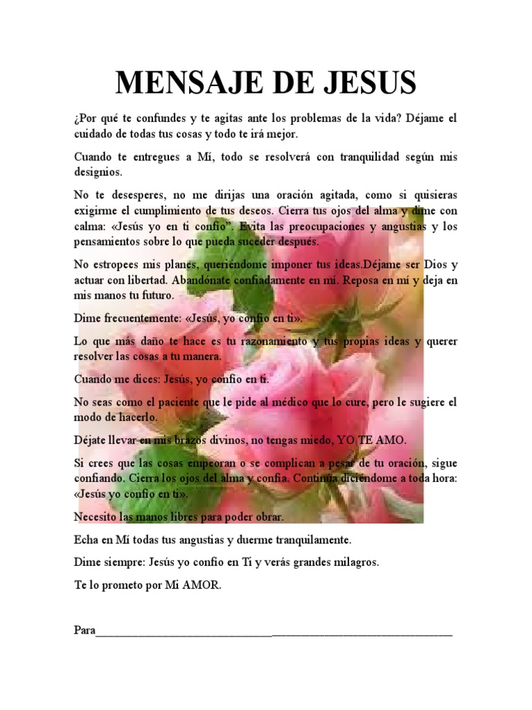 Mensaje de Jesus | PDF | Oración | Jesús