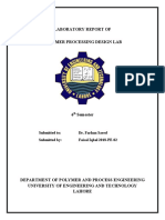 Laboratory Report on Polymer Processing Design Lab