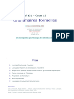 Grammaires Formelles: Inf 431 - Cours 15