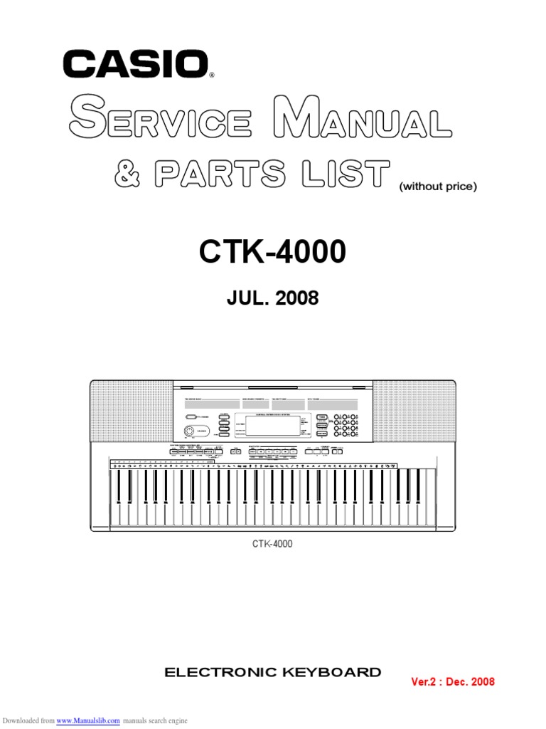 CTK 4000 | PDF | Button (Computing) | Printed Circuit Board