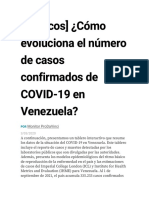 Cómo Evoluciona El Número de Casos Confirmados de COVID-19 en Venezuela
