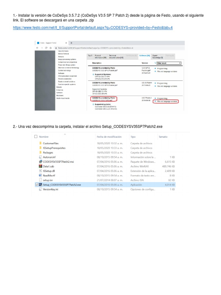 Guía para instalar CoDeSys 3.5.7.2 | PDF | Informática