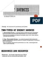Chapter 9 Energy Sources