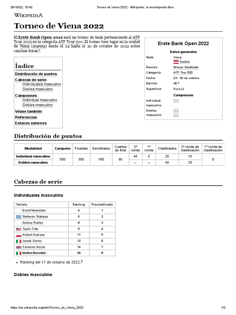 Torneo de Viena 2022 Wikipedia, La Enciclopedia Libre PDF