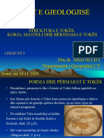 3 Struktura e Tokës, Korja e Tokës, Manteli e Bërthama e Tokës, Karakteristikat e Tyre.