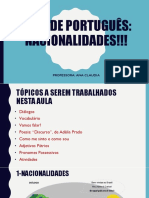 Aula de Português Nacionalidades