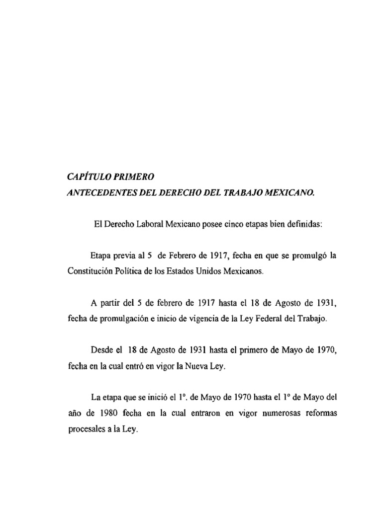 Antecedentes Del Derecho Laboral en Mexico