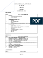 Class Xi Termii Syllabus