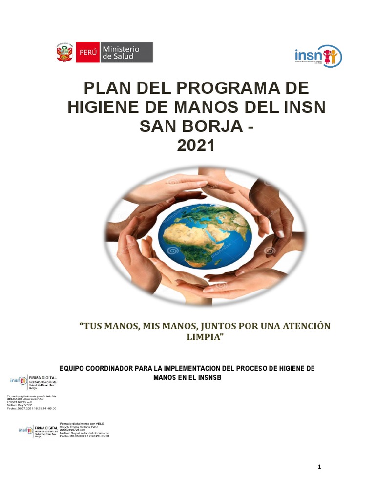 RD #000166-2021-DG-INSNSB Plan Higiene de Manos 2021F | PDF | Infección ...