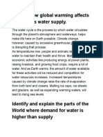 How Global Warming Affects the World's Water Supply