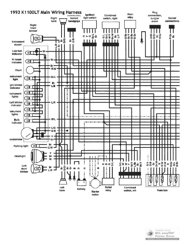 1993 K1100 Wiring Diagrams | PDF