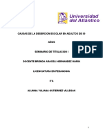 Causas de La Desercion Escolar en Adultos de 50 Años