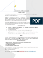 Poste Alternance Technicien Biologie PDF 2