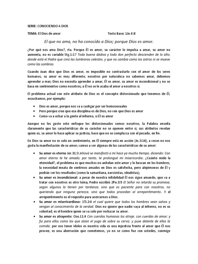 El Amor Incondicional de Dios | PDF | Amor | Cristo (título)