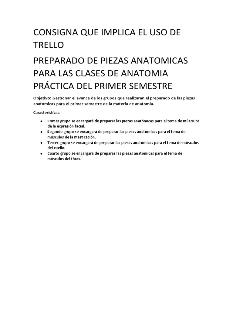 Consigna Que Implica El Uso de Trello | PDF | Ciencia y matemáticas