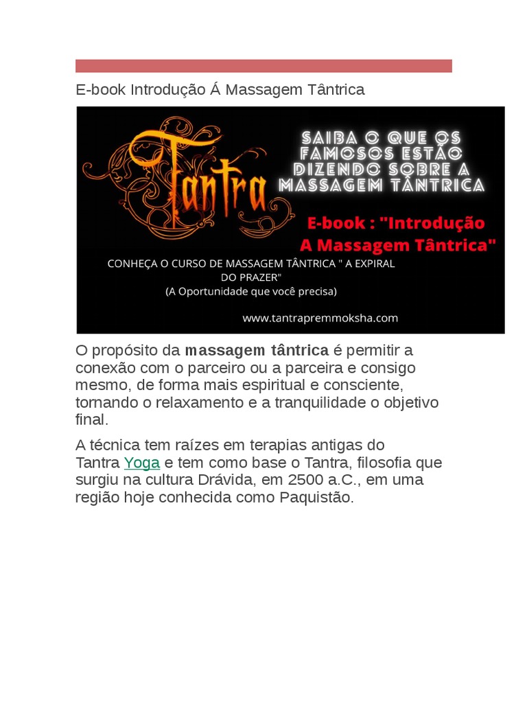 Introdução à Massagem Tântrica | PDF | Tantra | Massagem