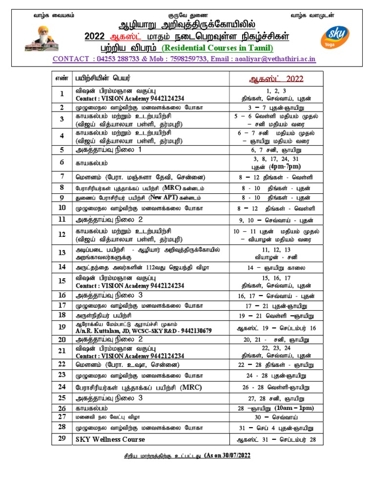 Aug month program for web as on 30 07 2022 pdf